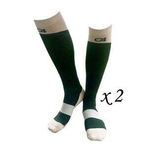 2 Pairs C4 High Performance Equestrian Riding Socks - Shoe Size 6-12 - Green